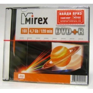 DVD+R Mirex 16x, 4.7Gb Slim...