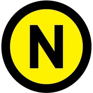 Наклейка "N" (1шт) (d20мм)